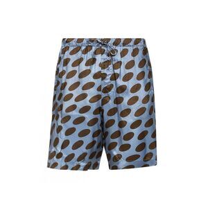 Dries Van Noten Men Steel Cupro Soft Ellipses-Printed Shorts